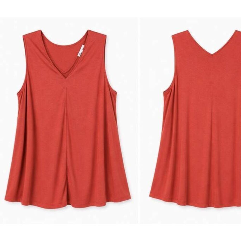 DR2 Rust Orange Sleeveless V Neck Tank Top 2X Plus